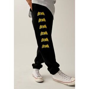 Noah‎ NY X DC Batman Sweatpants Mens Small Black Preowned Fleece Comfy